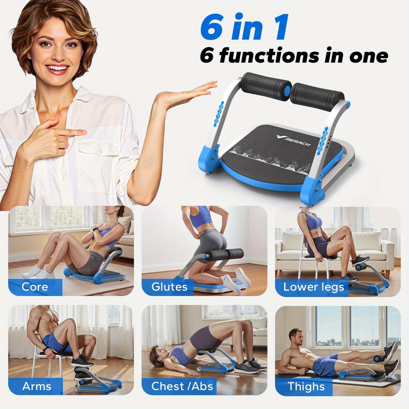 MERACH Multifunctional Abdominal Trainer for Core & Waist Slimming