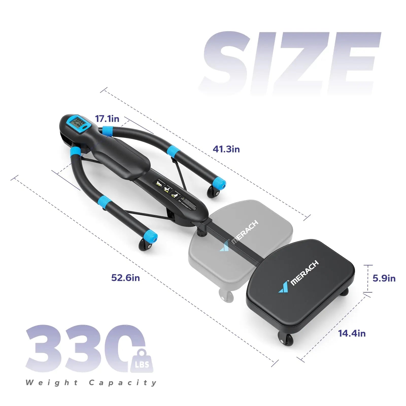 MERACH Core & Ab Training Dragonfly Machine with adjustable resistance, foldable design, and 330 lbs weight capacity for full-body rowing and ab workouts at home