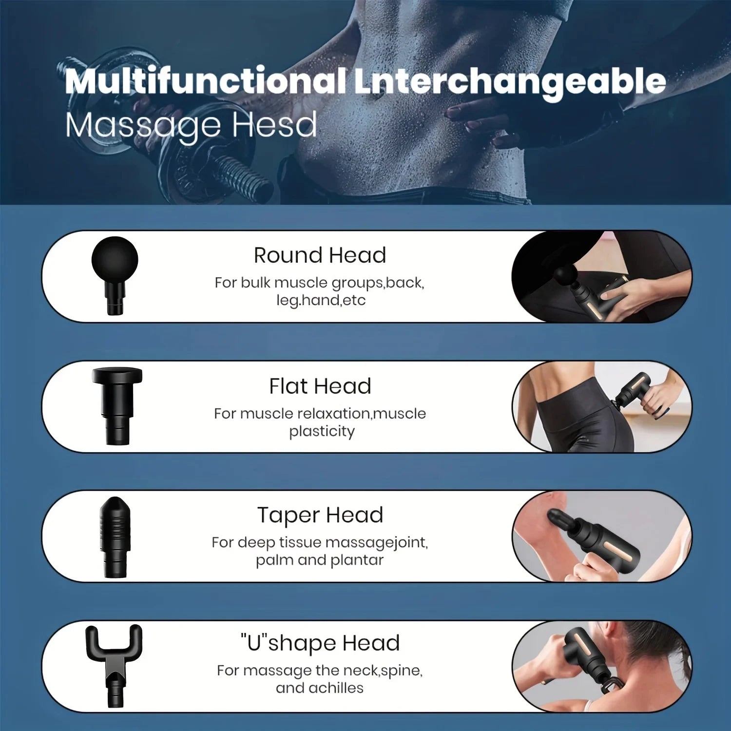 Portable Fascial Massage Gun Electric Percussion Pistol Massage