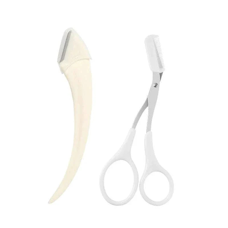 Karsyngirl Eyebrow Trimming Knife Set with precision razor and built-in comb scissors for grooming and shaping eyebrows