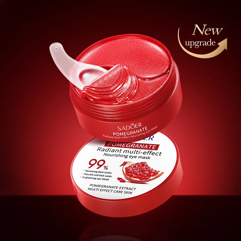 SADOER Red Pomegranate Eye Mask with nourishing pomegranate extract for reducing dark circles and hydrating under-eye skin