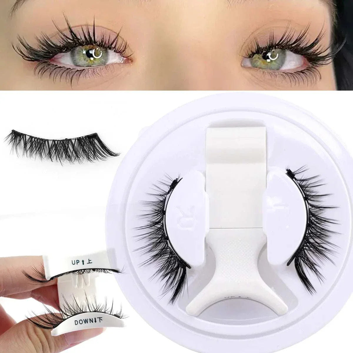 Hot magnetic eyelashes set with reusable, natural-looking false lashes and magnetic tweezers for easy application and all-day comfort