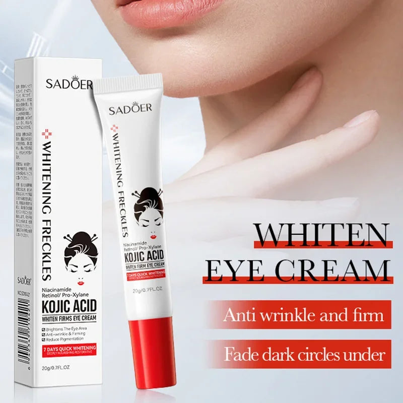 SADOER Kojic Acid Retinol Eye Cream for brightening, firming, and reducing dark circles and wrinkles under eyes.