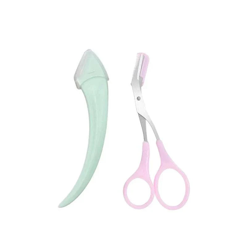 Karsyngirl Eyebrow Trimming Knife Set with precision blades and built-in comb scissors for gentle grooming and shaping