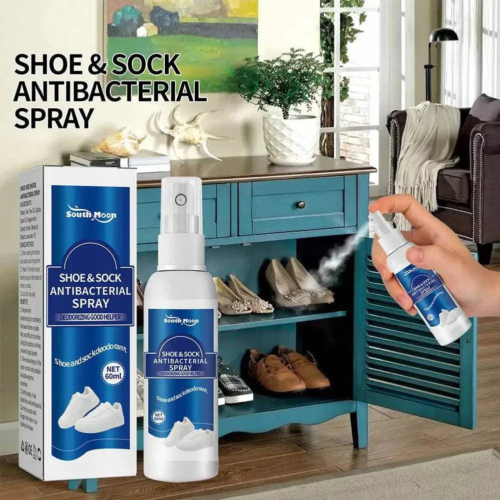 60ml antibacterial shoe and foot odor spray removing odor from shoes and socks