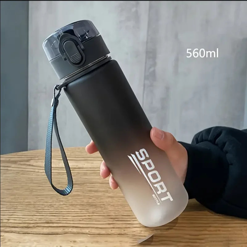 560ml BPA-Free Leak-Proof Sports Water Bottle with secure lid and carry strap for hiking and fitness