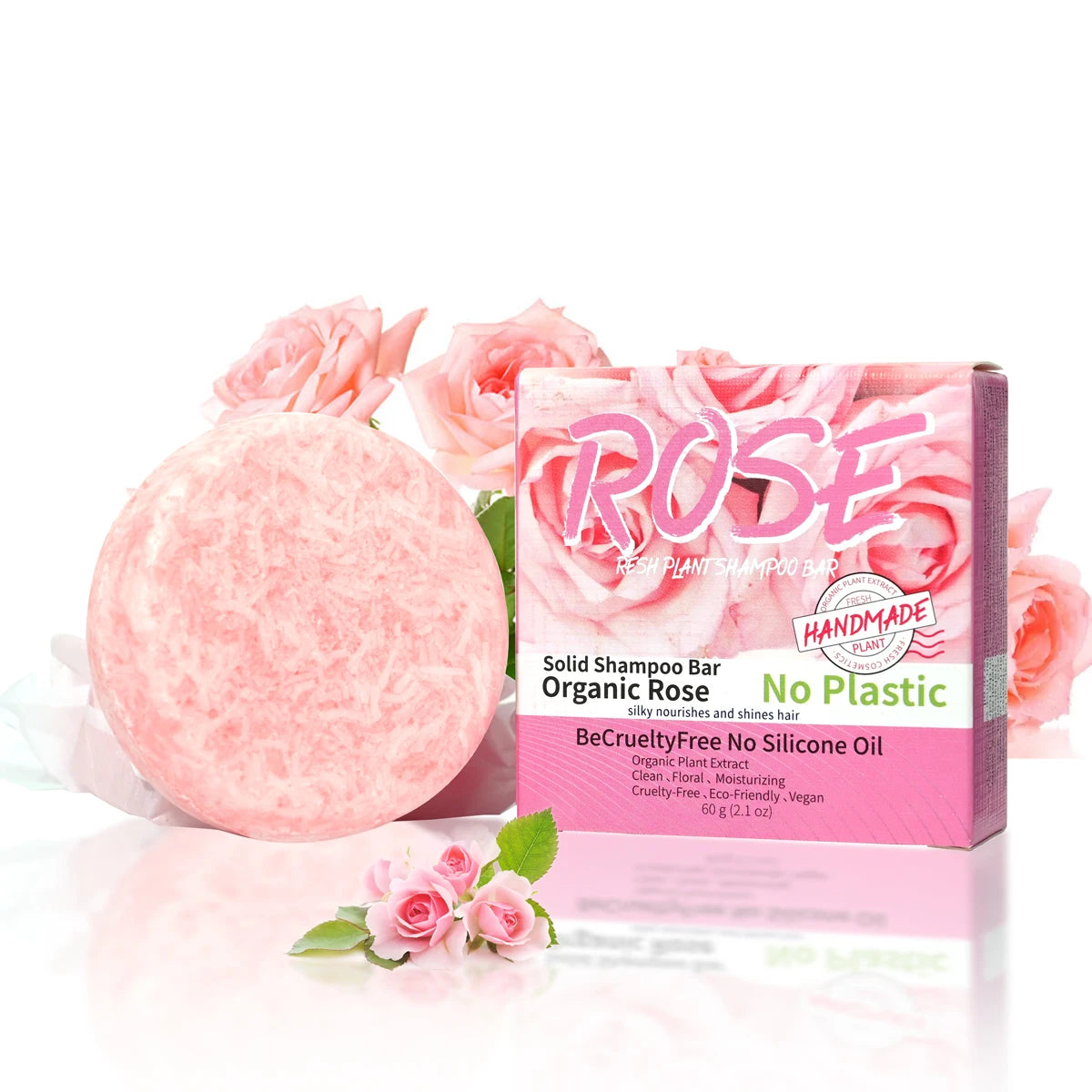 Pink rose shampoo soap, essential oil, handmade soap