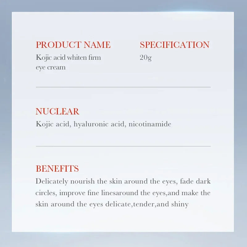 SADOER Kojic Acid Retinol Eye Cream for brightening, firming, and hydrating under-eye area, reducing dark circles and puffiness