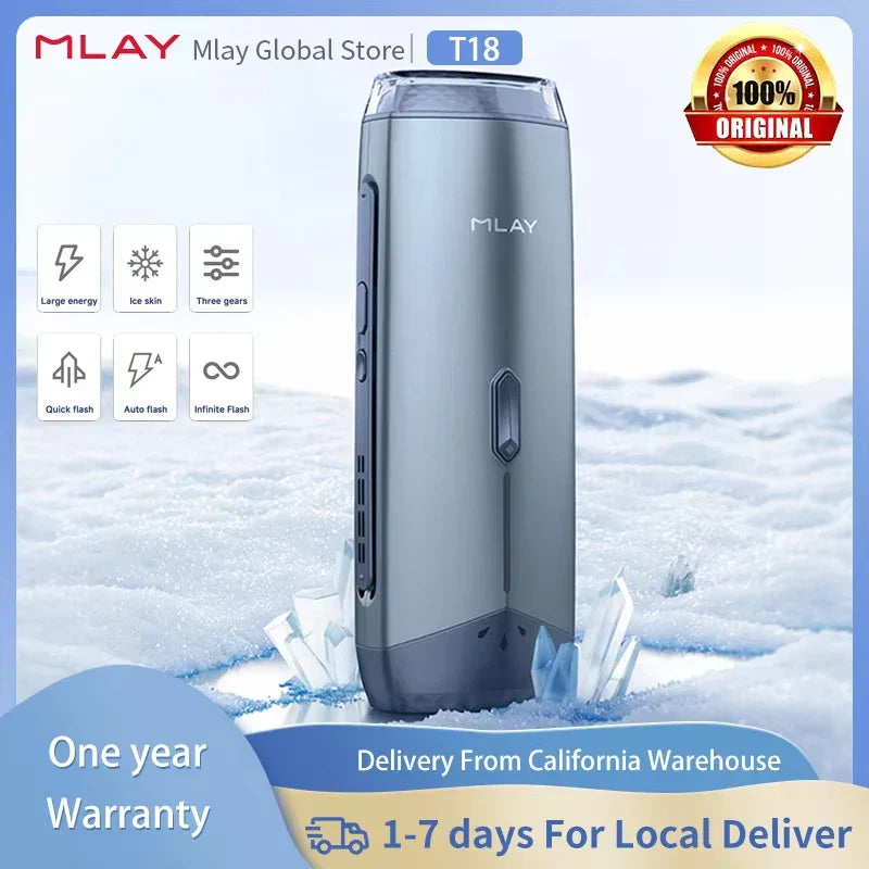 Mlay T18 ICE Cooling IPL hair removal device with advanced cooling and unlimited flashes