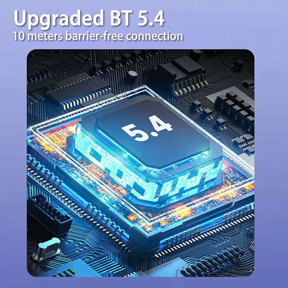 Bluetooth 5.4 chip for upgraded wireless connection in 180° wireless headphone