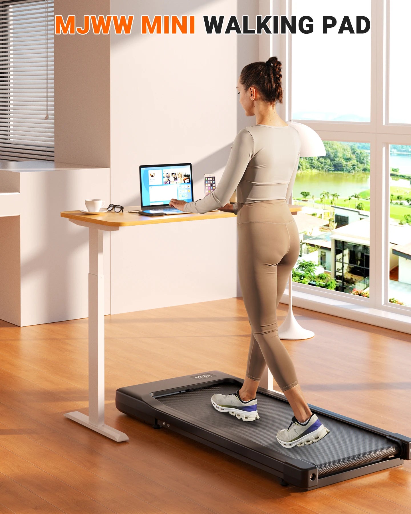 2 in 1 Walking Pad Under Desk Treadmill – Portable Home & Office Fitness