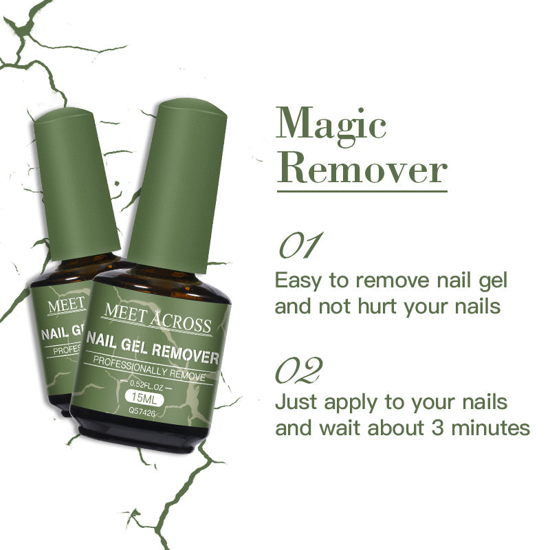 Fast Nail Gel Polish Remover in 15ml green bottles for quick and gentle gel polish removal without nail damage