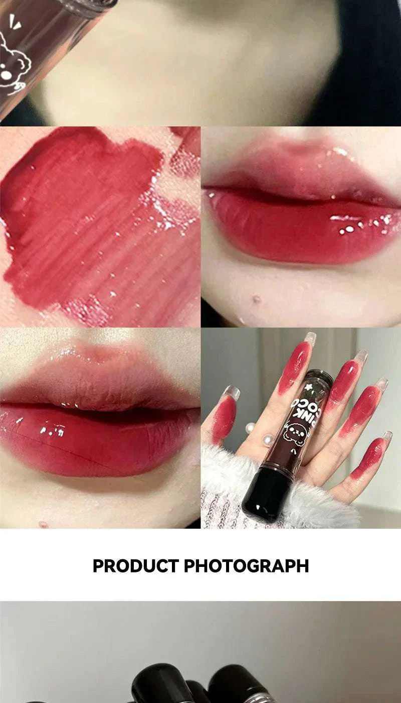 PINKCOCO Bear Doodle Mirror Lip Glaze