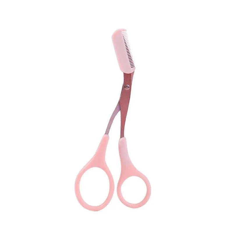 Pink eyebrow scissors with built-in comb from Karsyngirl Eyebrow Trimming Knife Set