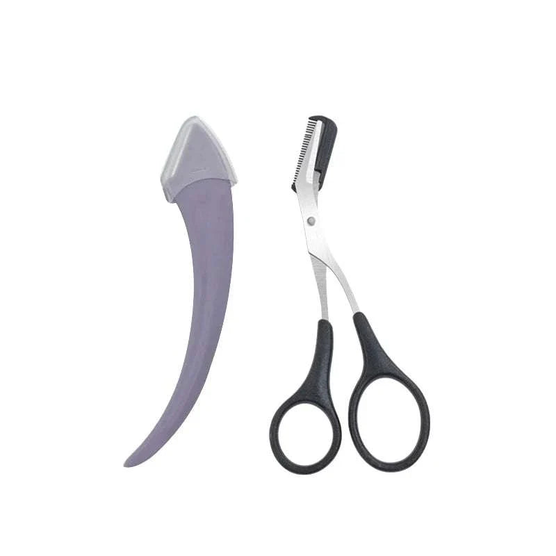 Karsyngirl Eyebrow Trimming Knife Set with precision razor and comb scissors for grooming and shaping brows