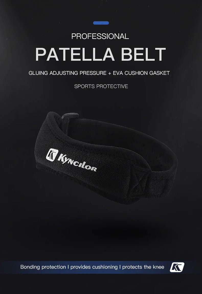 Adjustable silica gel knee tendon strap with EVA cushion for patella support and pressure relief