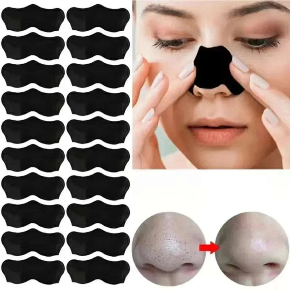 Bamboo charcoal nasal strips for blackhead removal and pore cleansing with deep cleansing power and pore tightening benefits