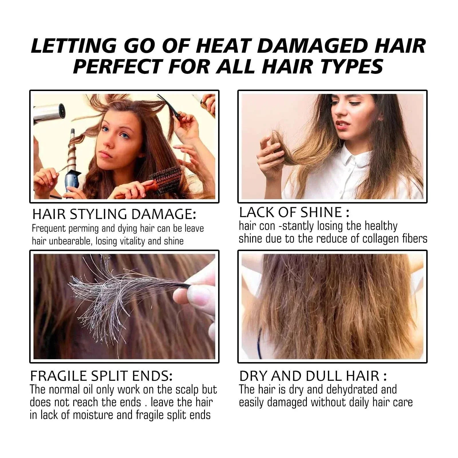 Keratin Hair Care Cream for repairing heat-damaged hair, reducing frizz, restoring shine, and strengthening all hair types.