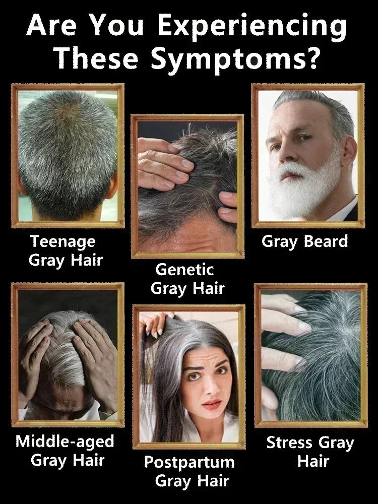 Grey Coverage Bar Shampoo for natural hair darkening and repair targeting various gray hair symptoms