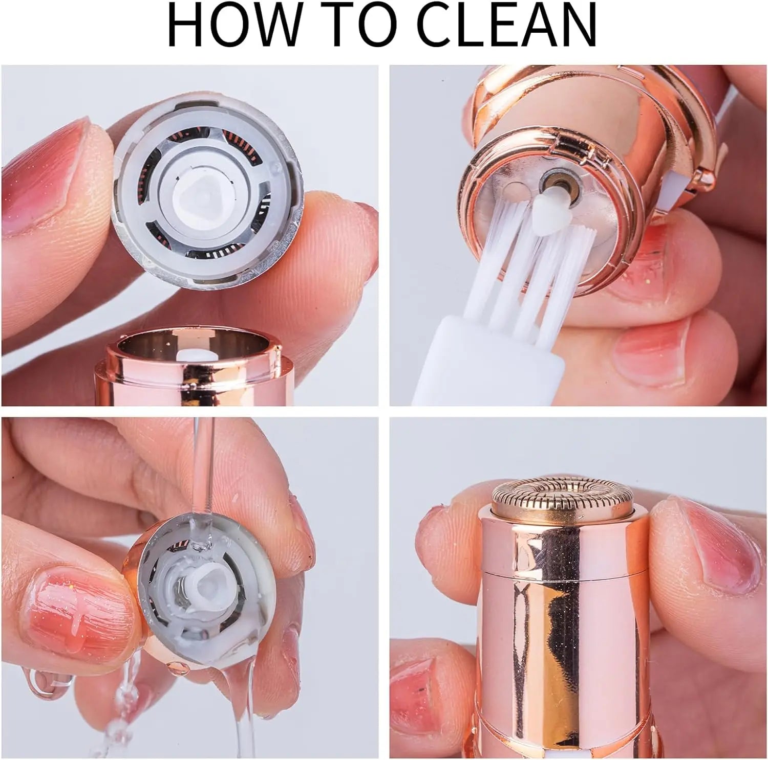 Portable mini electric facial hair removal razor for women with detachable head, USB rechargeable and easy to clean design