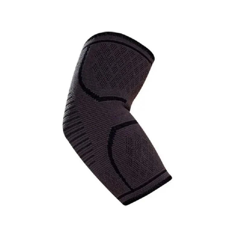 Black elastic elbow support sleeve with breathable, sweat-absorbing fabric for sports and fitness stability