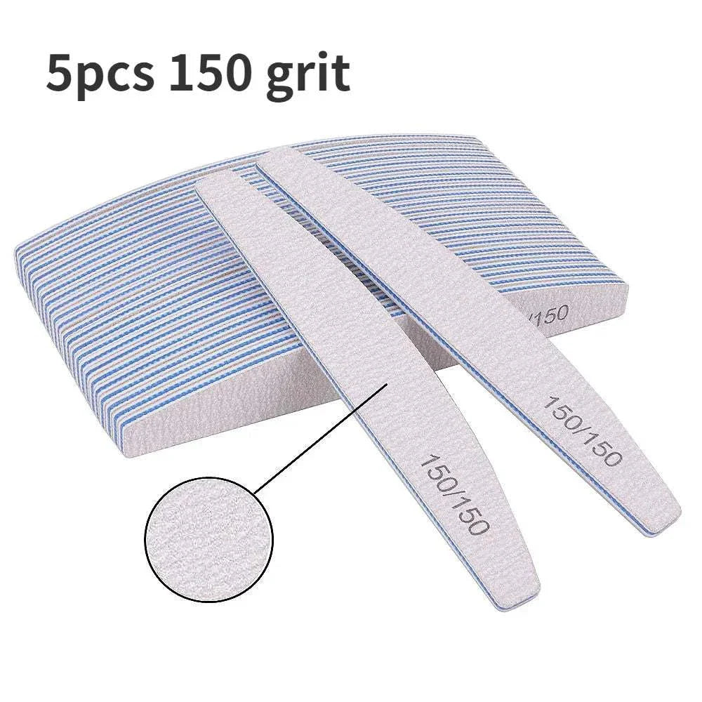 Professional Emery Nail File Set with 150 grit emery boards for shaping and smoothing nails, ideal for home or salon use.