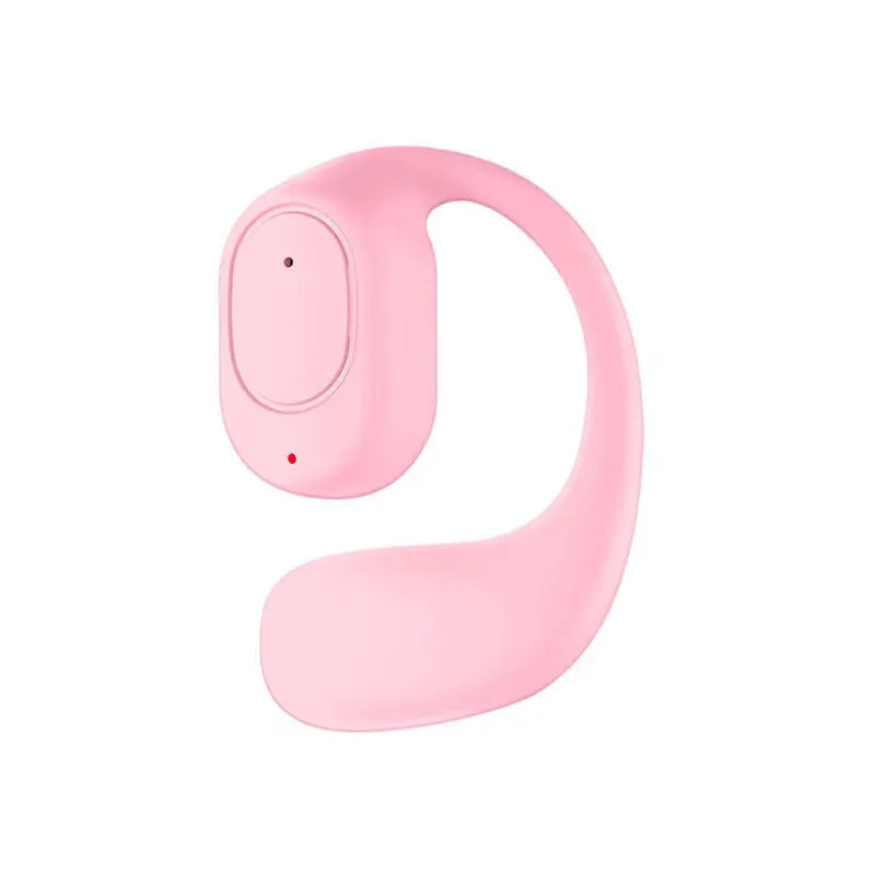 Pink KY2 wireless Bluetooth earphones with open-ear, ergonomic ear-hook design for sports and active use