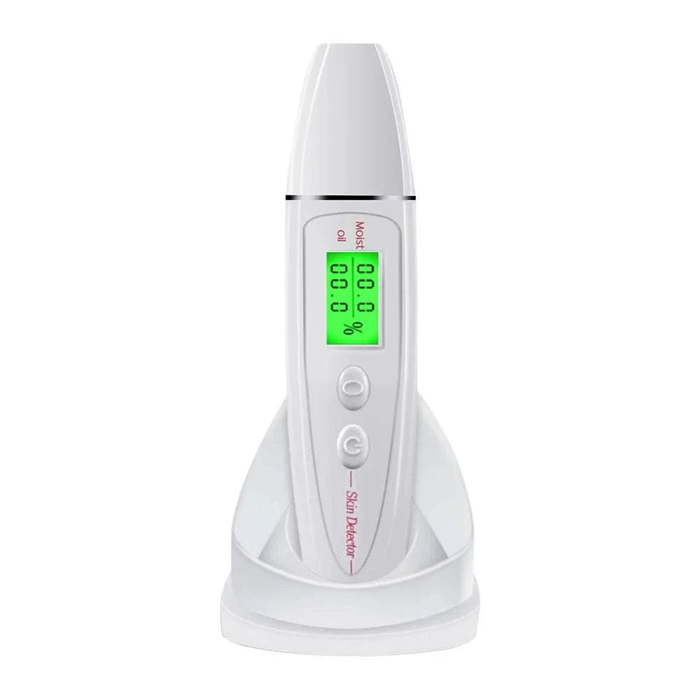 Digital Skin Analyzer with LCD display for accurate moisture and oil measurement, portable and battery-operated facial skin tester.