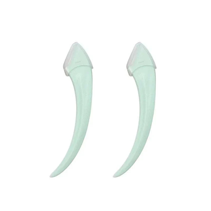 Karsyngirl Eyebrow Trimming Knife Set with ergonomic handles and protective blade covers for precise grooming and smooth skin maintenance.
