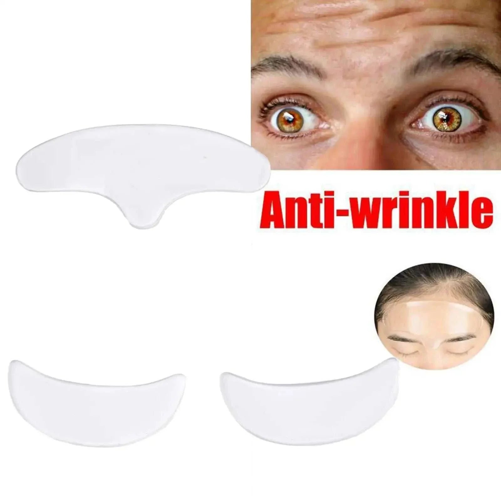 Reusable anti-wrinkle silicone forehead and eye patches for smoothing fine lines and wrinkles