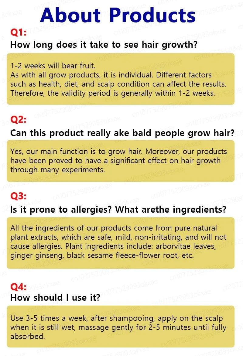 Hair Growth Treatment with natural plant extracts, biotin, and keratin, fast-acting formula for reducing hair loss and stimulating new hair growth, safe for all hair types, cruelty-free and vegan.