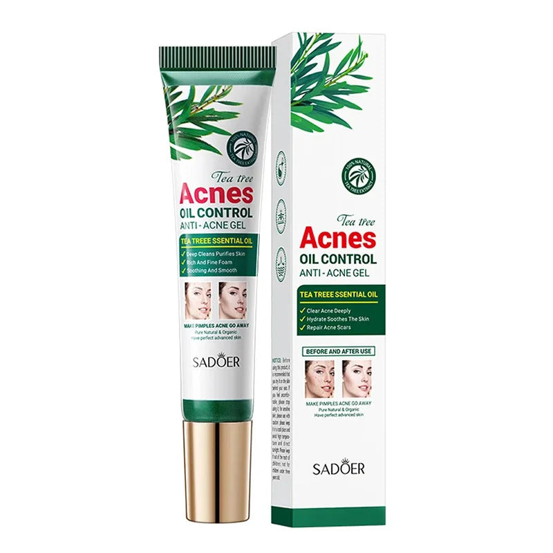 SADOER Tea Tree Acne Removing Cream oil control gel with tea tree essential oil for acne treatment and skin hydration