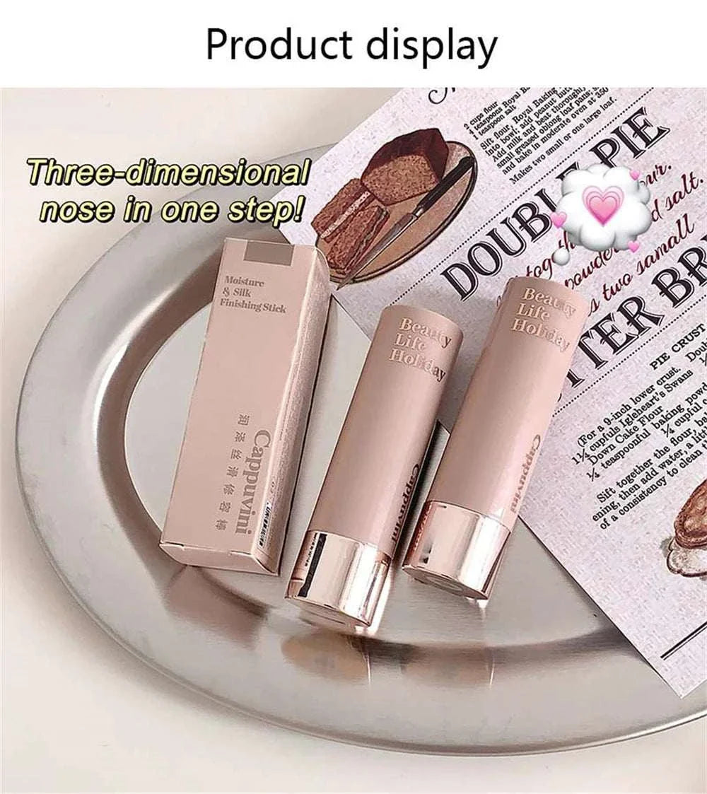 Moisturizing matte concealer contour sticks with hydrating, waterproof formula for 3D facial definition and brightening effects