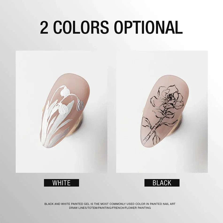 4-in-1 Black & White Nail Painting Gel
