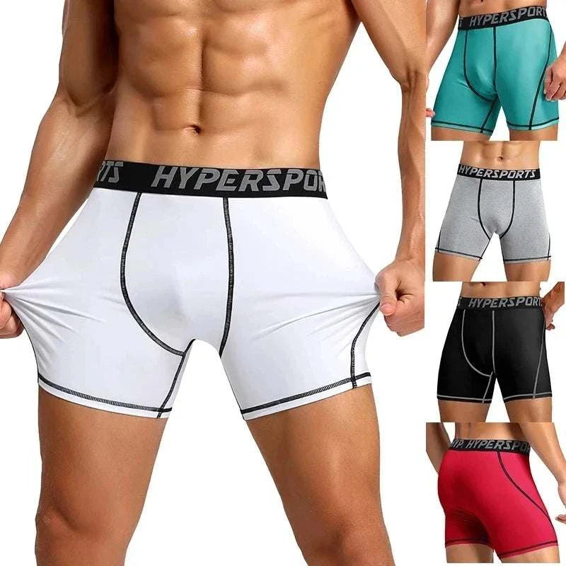 Men's compression shorts in multiple colors with high-performance breathable fabric and snug fit for athletic training and sports