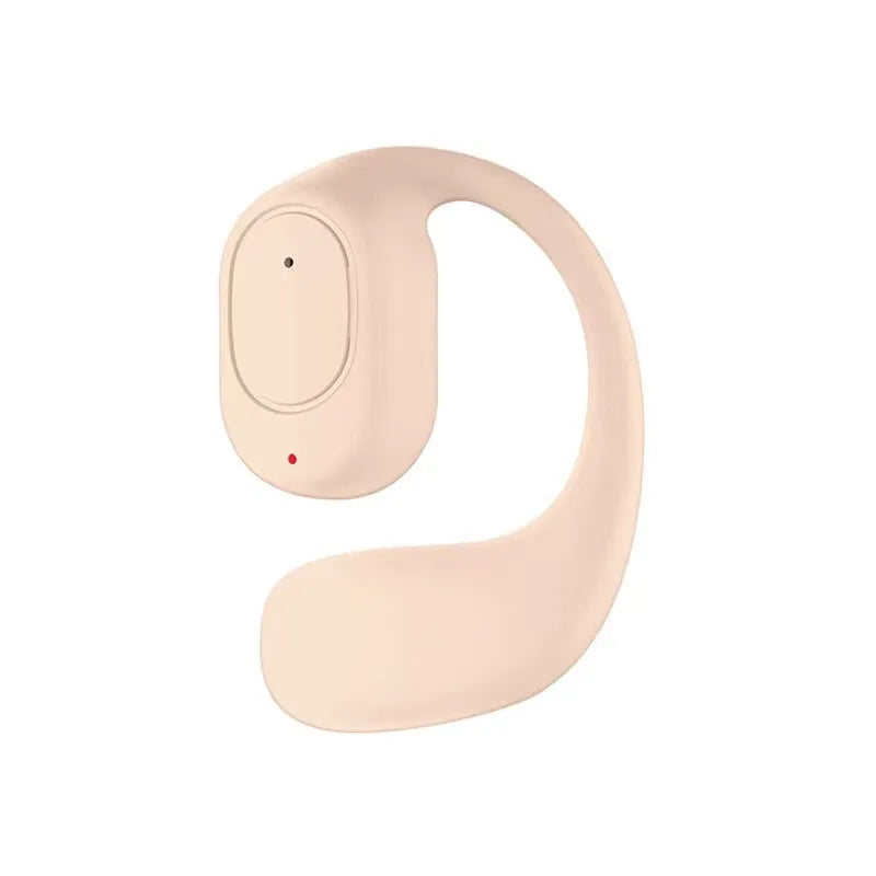 beige KY2 wireless Bluetooth earphones with ergonomic open-ear design and secure ear-hook fitting for active use
