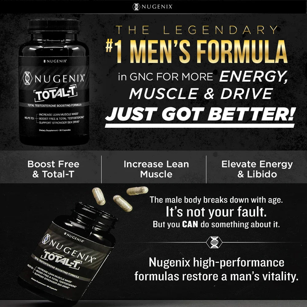 B Vitamin Supplement with trace minerals and fenugreek extract for energy, muscle growth, and overall men's health support, 90 capsules.