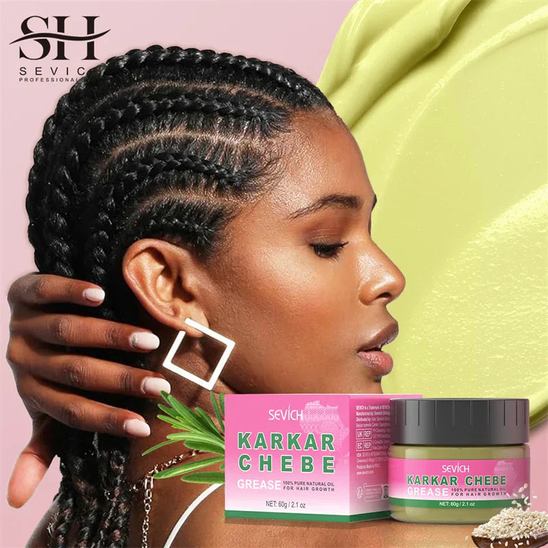 Chebe Fast Hair Growth Karkar Chebe Grease for traction alopecia and hair repair with natural oils and no harsh chemicals