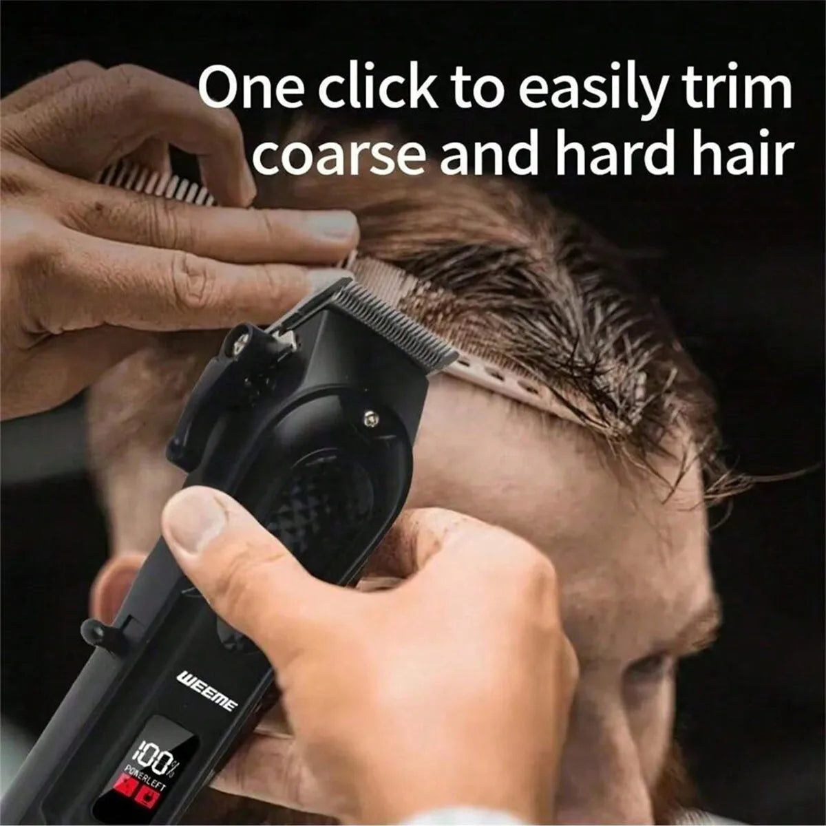 USB rechargeable hair clipper trimming coarse hair with precision and cordless convenience