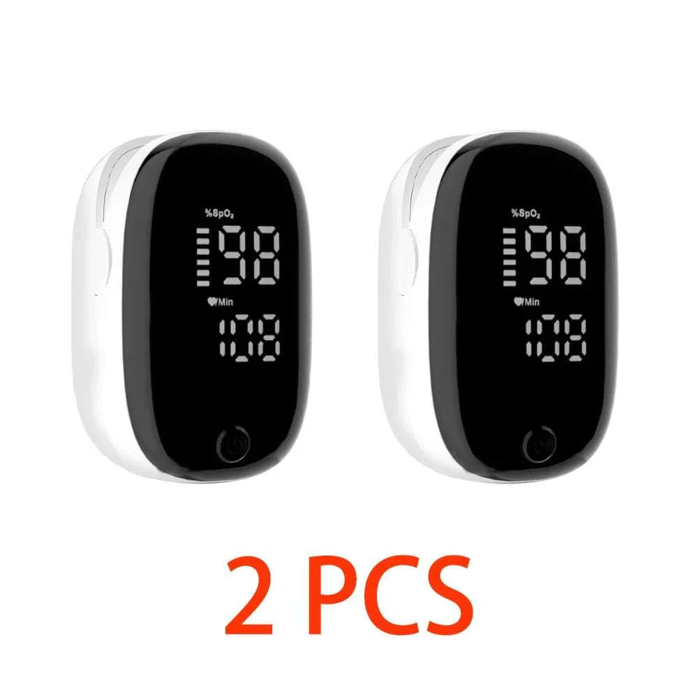 JUSTLANG Pediatric Oximeter for infants and children with oxygen saturation and heart rate monitor, bright LED display, and one-touch operation, 2 pieces.