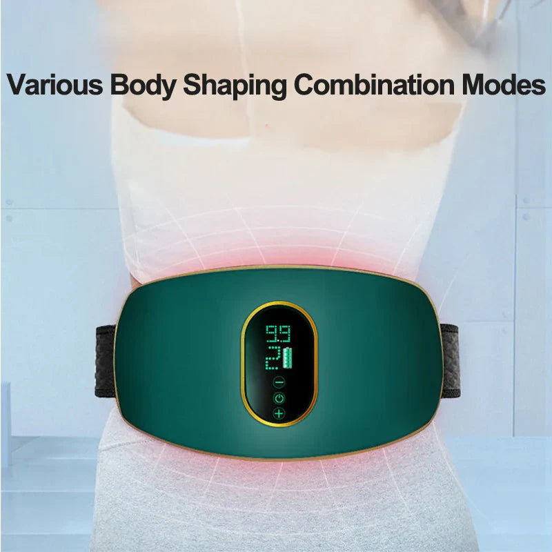Rechargeable waist belt waist fitness massager with vibration and heating for body slimming and circulation improvement