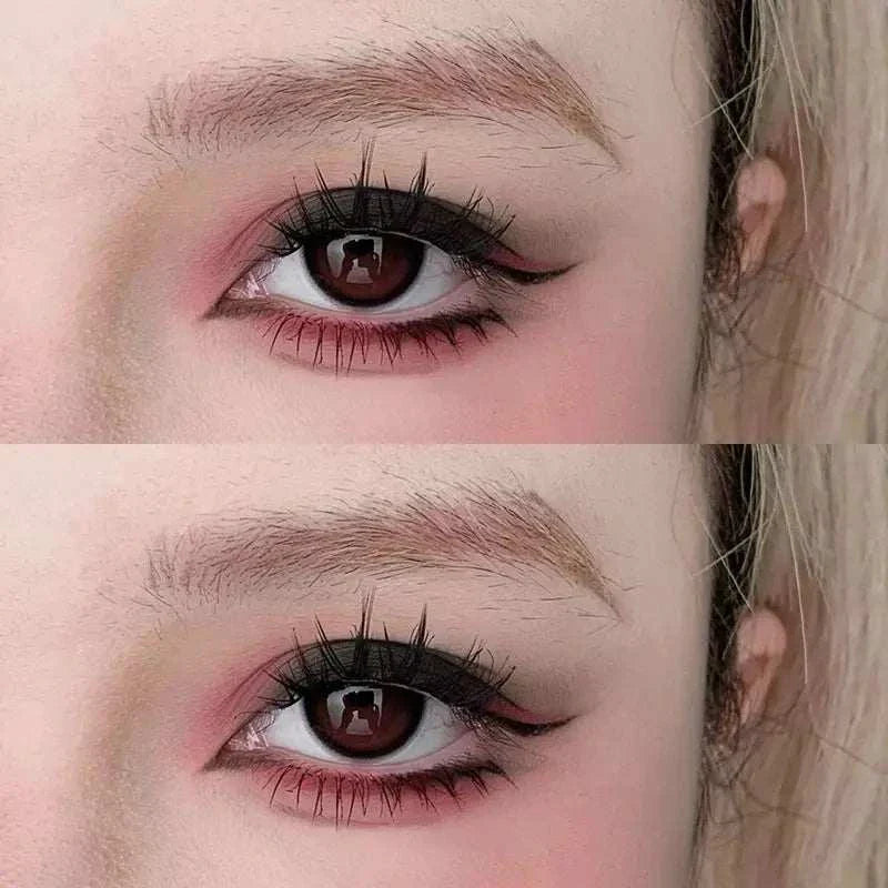 Close-up of eyes featuring bold eyeliner and smokey eyeshadow look created with 9 Colors Eyeshadow Palette with matte black, grey, and cool-toned shades