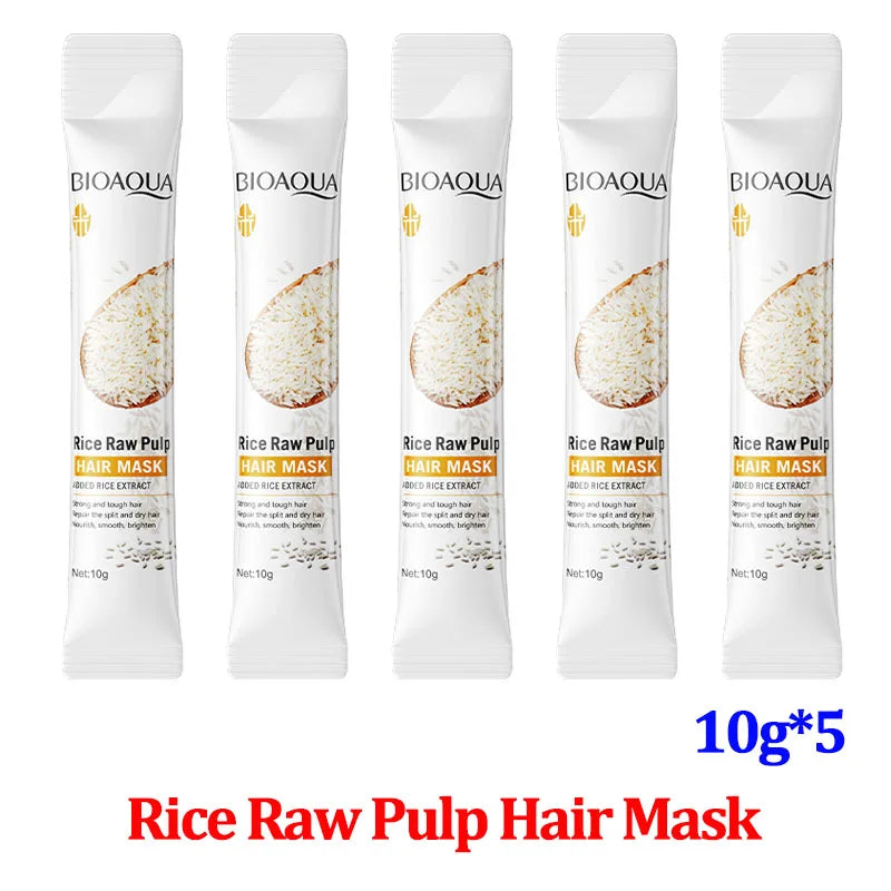 Magical Keratin Hair Mask rice extract 5-pack for quick repair and smooth hair
