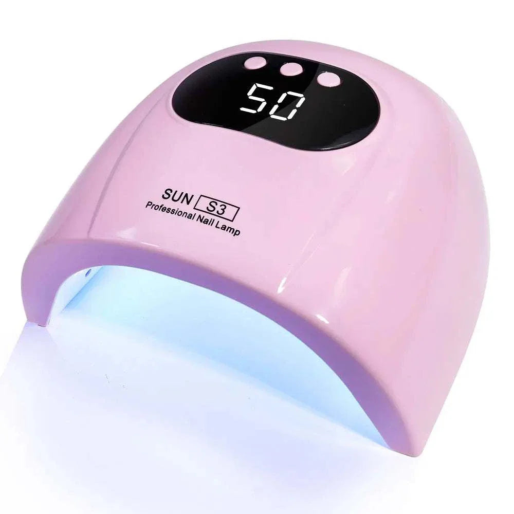 88W LED UV Nail Lamp in pink with LED display and hands-free motion sensor for quick gel polish drying