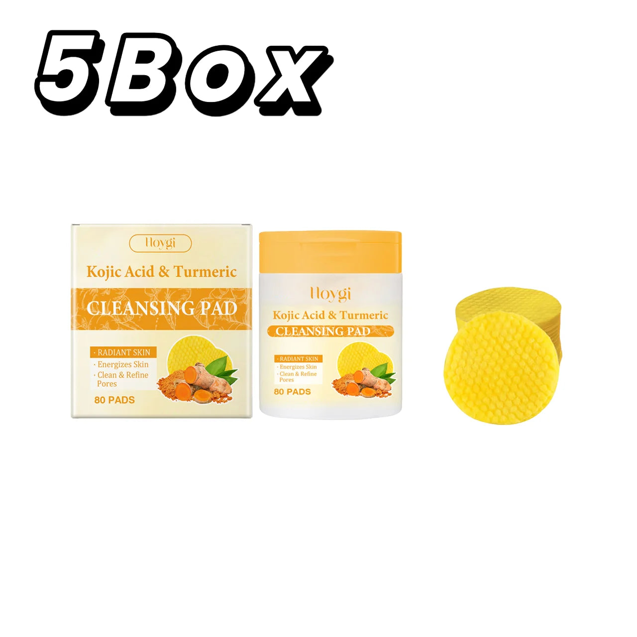Turmeric Kojic Acid Cleansing Pads – Brighten, Exfoliate & Renew Skin