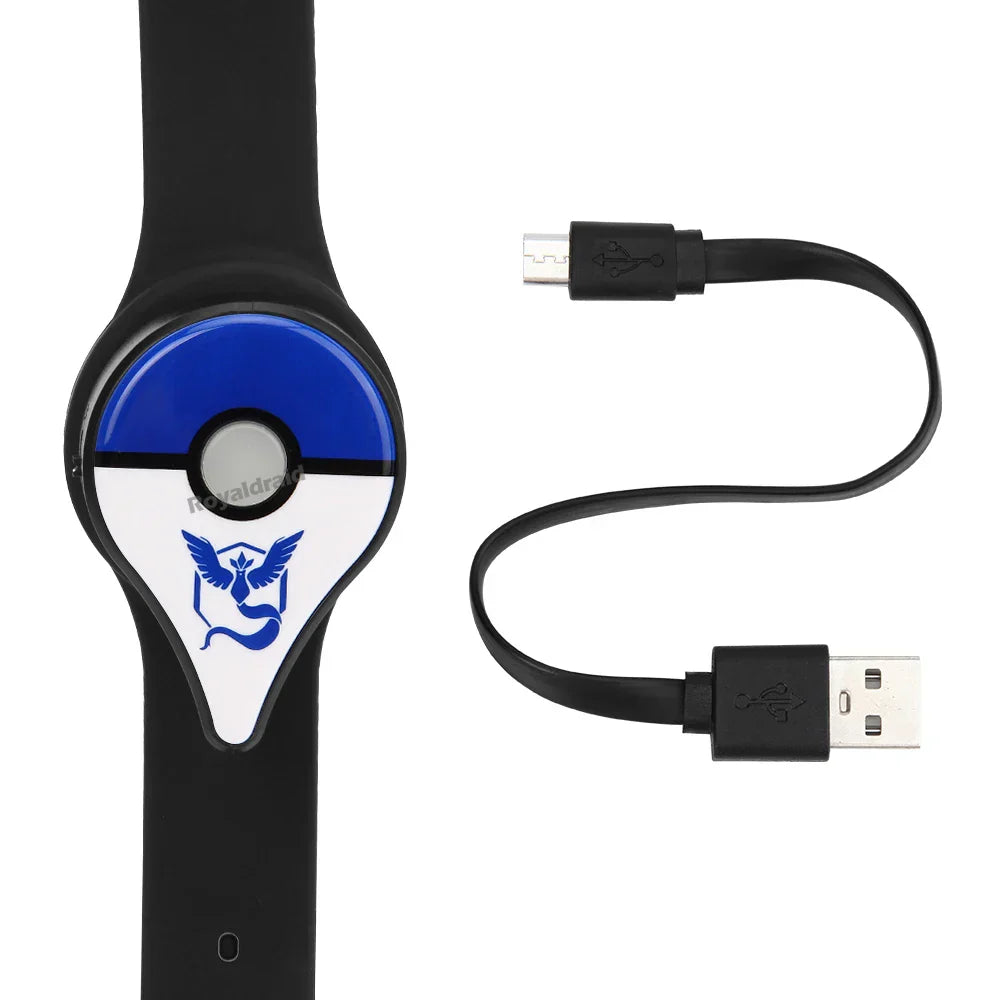 Auto Catch Powermon Go Plus smart Bluetooth wristband with USB charging cable for hands-free Pokémon GO catching and spinning PokéStops
