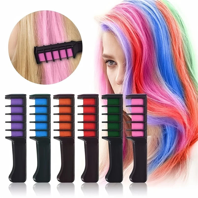 10-color mini hair dye comb set with vibrant temporary colors for easy application and washout