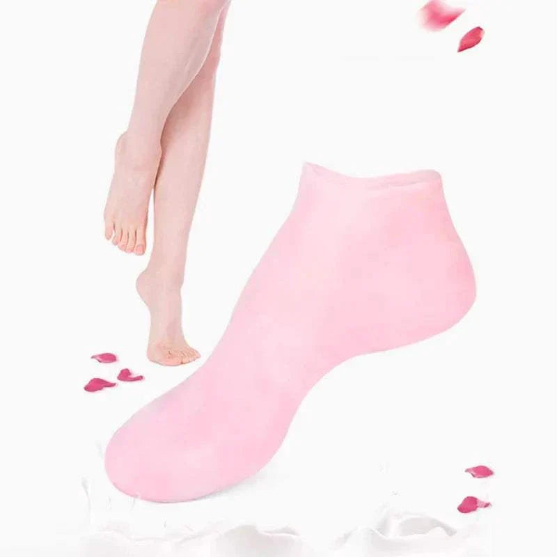 Universal Silicone Foot Repair soft pink silicone foot mask for deep hydration and skin repair