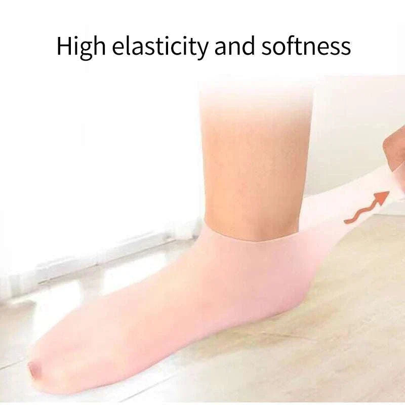 Universal Silicone Foot Repair Foot Mask showcasing high elasticity and softness for deep hydration and skin healing