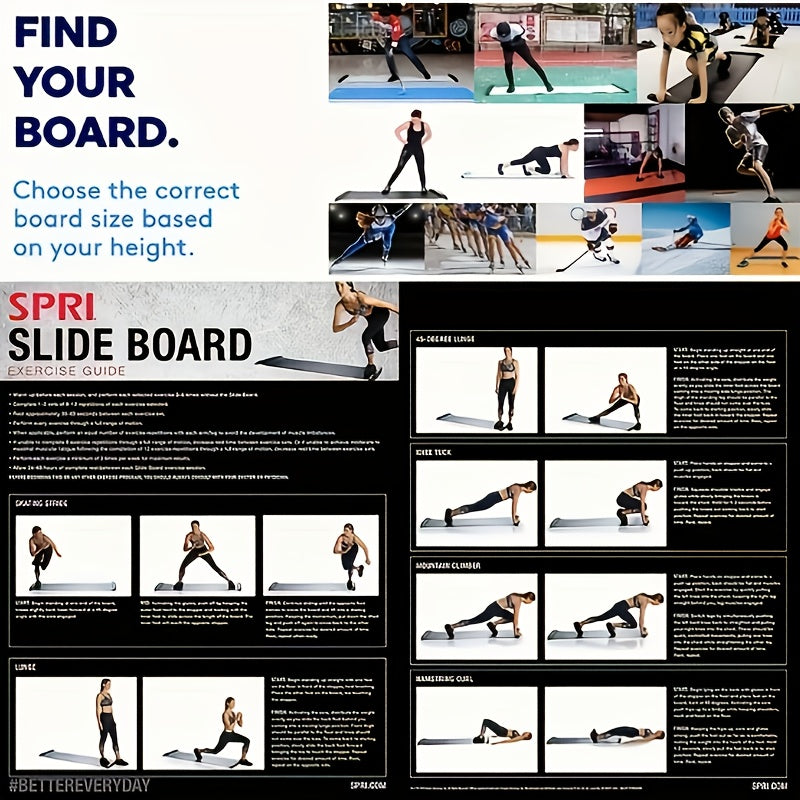 Extended Indoor Ski Training Mat – Glide Board for Balance & Leg Workouts